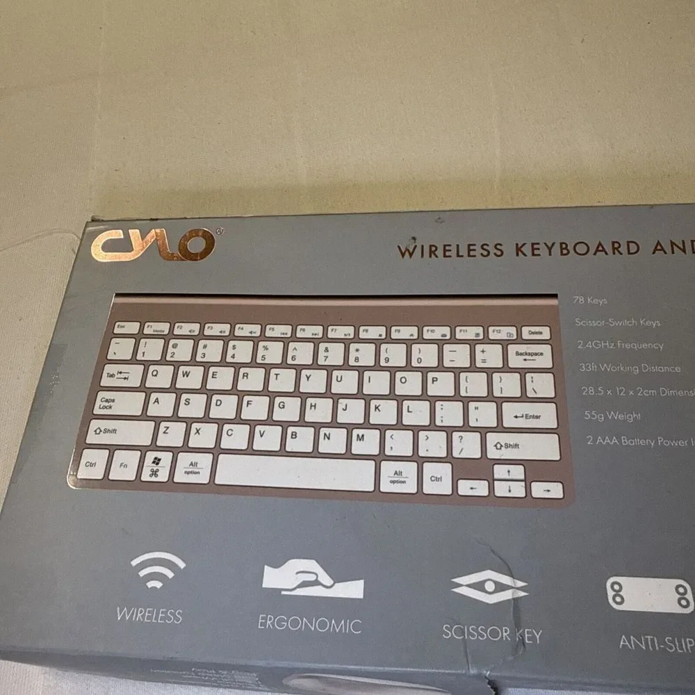 Cylo Wireless Touch Keyboard and Mouse Set Plug & Play Brand-new Open ‎ , Silver